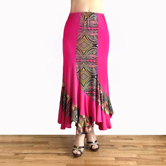 Multicolor swirl skirt. Ameynra by Sofia. Pink-n-paisley. Size M. Maxi, long New - Picture 2 of 2